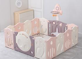 Space Design Kids Playpen Game Fence Pink