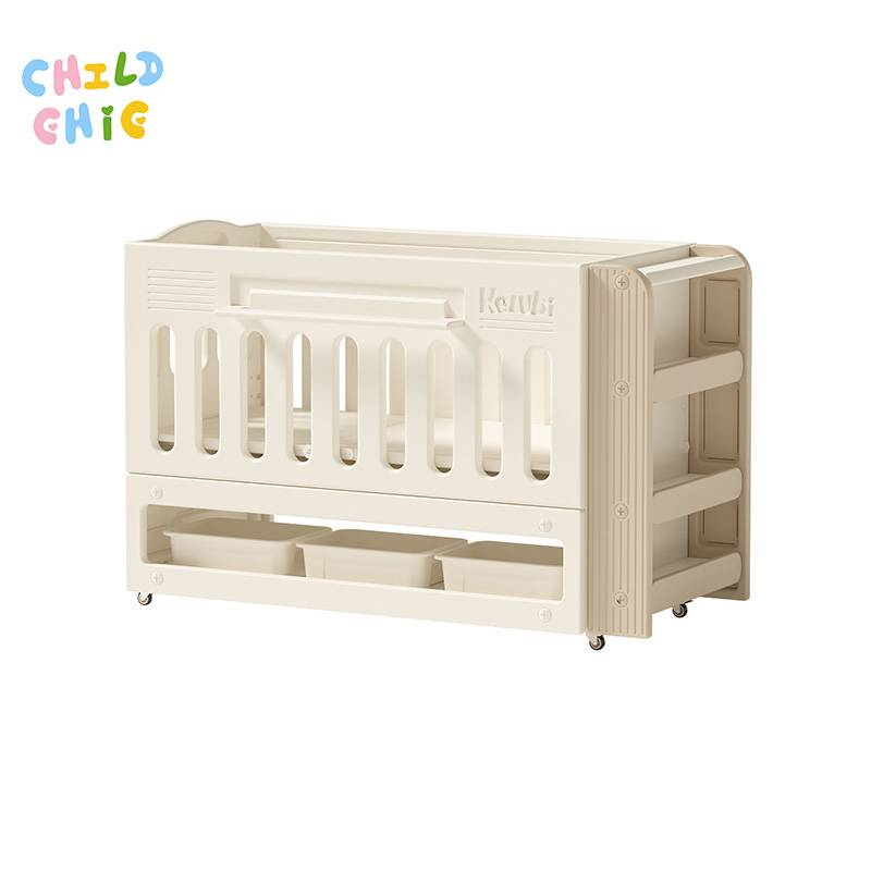 Splice Large Beds Growing Baby Crib Adjustable Baby Crib With Multi Layer Storage Stable Frame Baby Crib