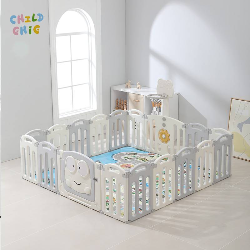Foldable Plastic Kids Safety babysoul frog baby playpen, Indoor Toddler Play Yard for Bedroom Living Room