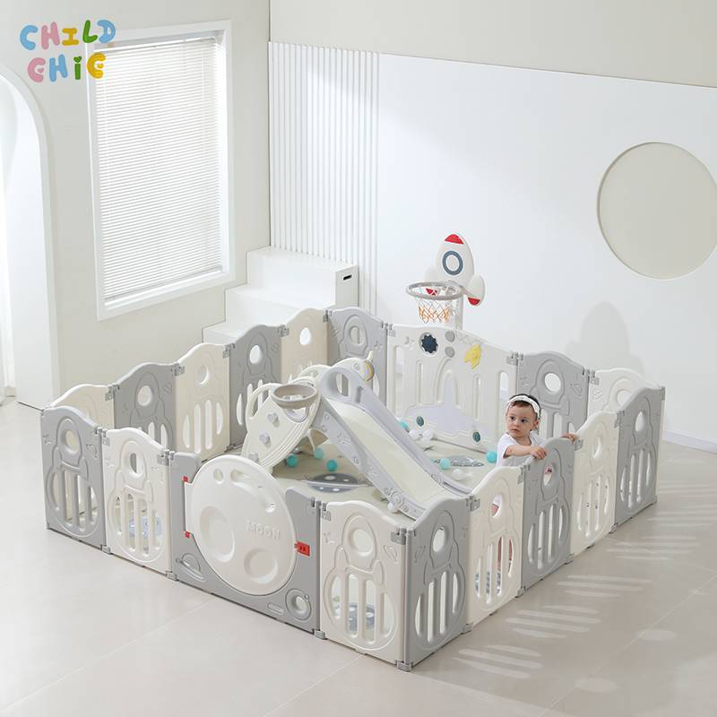 Babysoul Plastic Large Indoor Playpen for Babies and Children's Safety-Focused Slide Swing Schools Parks Play Pen for Baby Space Design