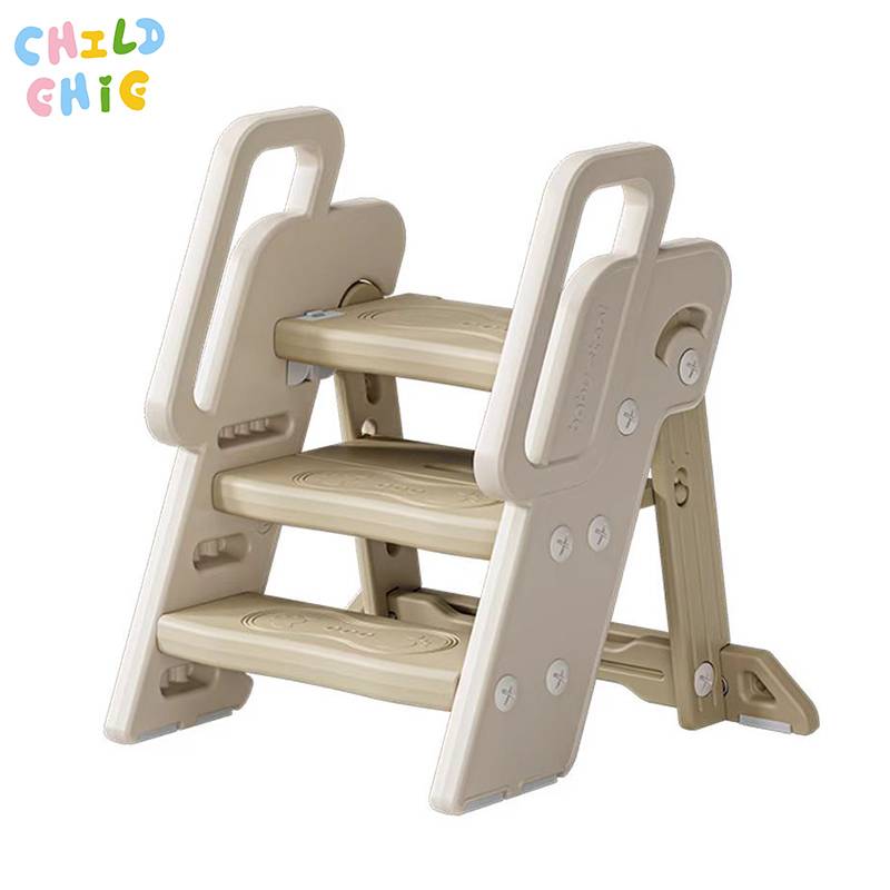Child Kitchen Counter Stool Helper Bathroom Stools Adjustable 3 Step Folding Stool for Kids Toilet Potty Training