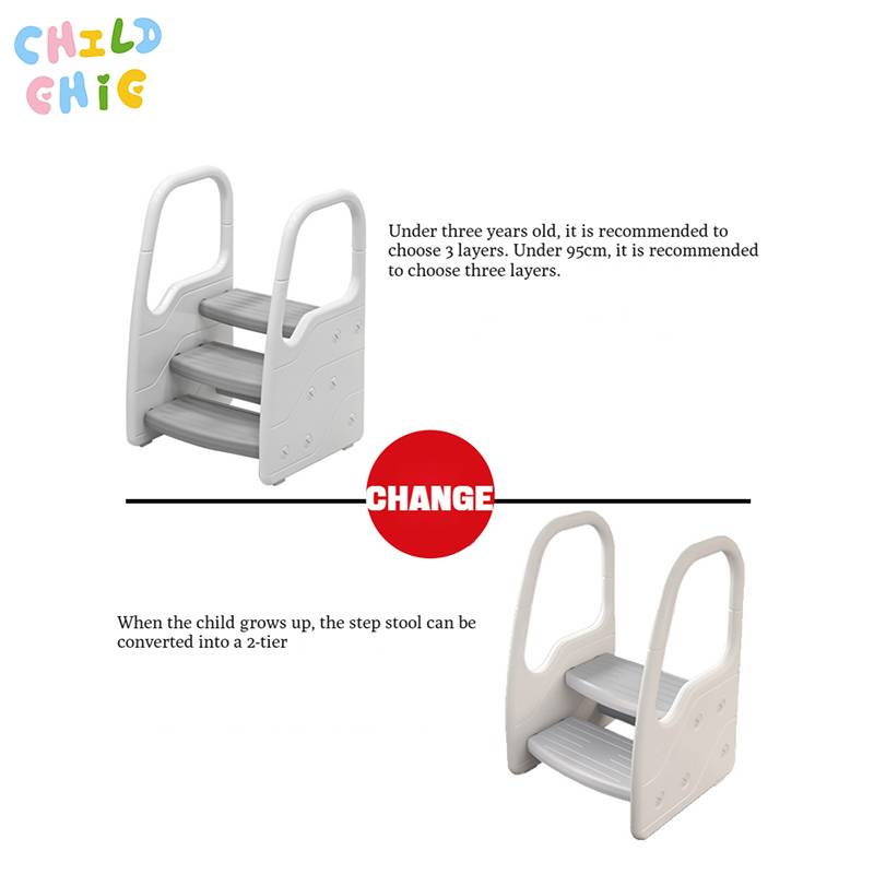 Non-Slip Kids Use Toilet Potty Training Stool Child Safety Three Step Stool