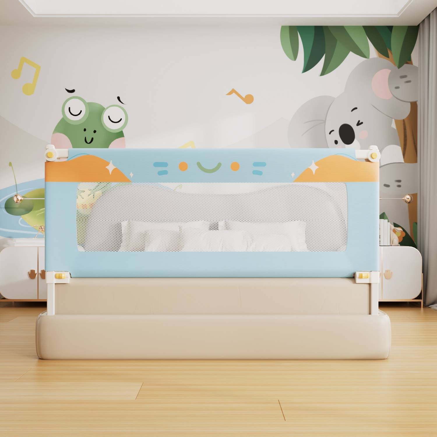 Indoor Anti-collision Adjustable Baby Safety Bed Rail Guard Foldable Kids Fall Protection Bed Fence