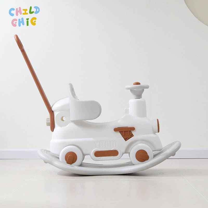 Baby Train Shape  Rocking Horse Plastic Birthday Gift for 1-6 Years Home Use Indoor Toy