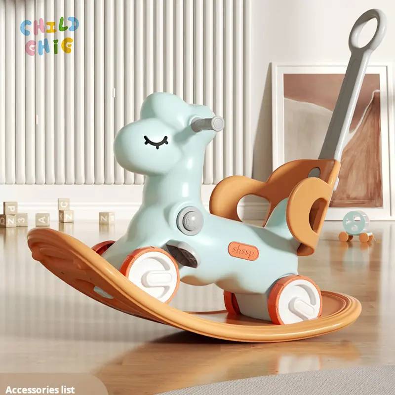 Factory Custom Cartoon Rocking Horse Indoor Playground Plastic Sheep Design  Ride Toy Rocking Horse for Kids