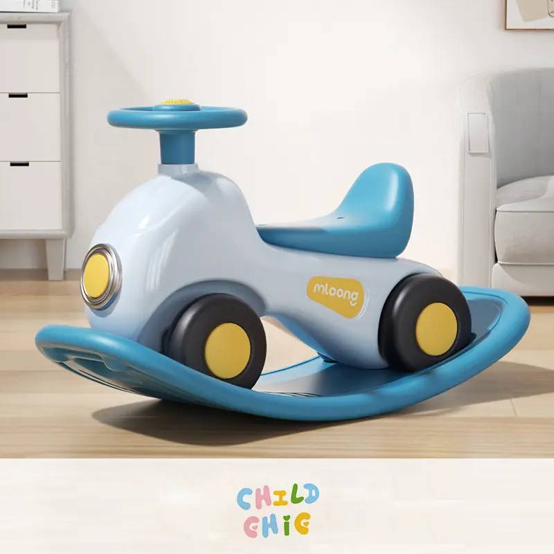 2-in-1 Kids Rocking Horse & Wiggle Car with Push Handle, Convertible Ride-On Toy for Toddlers 1-3, Indoor Outdoor Safe Play
