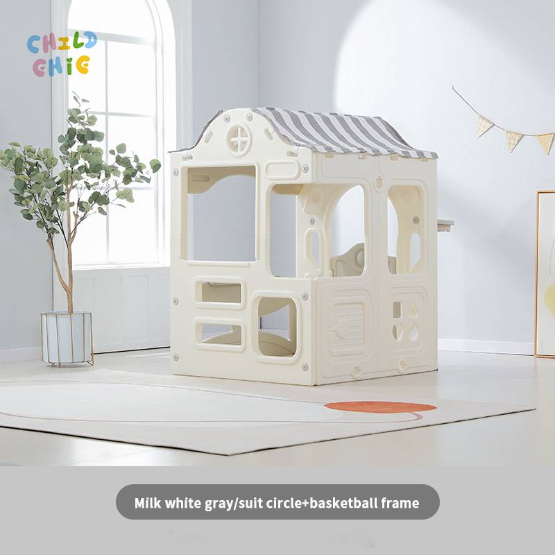 Game House Children's Family Playground Plastic Toys Baby White Swing and Slide Set Children's Indoor Tent House