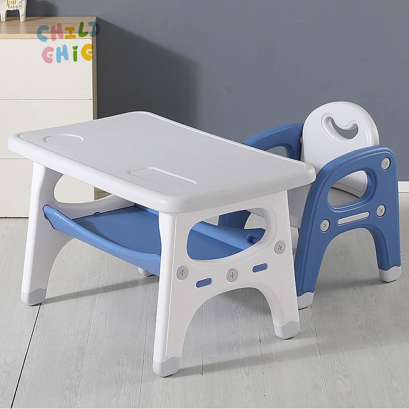 Kids Table and Chair Set  Plastic Toddler Activity Desk and Chairs Children Furniture for Drawing, Reading, Eating