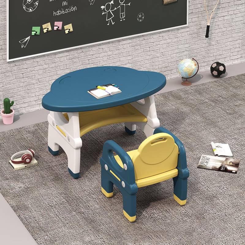 Wholesale Nordic Plastic Baby Table and Chair Set Children Play Study Dining Furniture