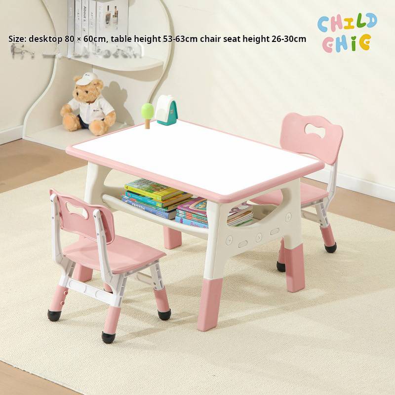 Modern Kindergarten Children's Safety Table Chair Set Eco-Friendly Liftable Design Multi-functional Storage Durable