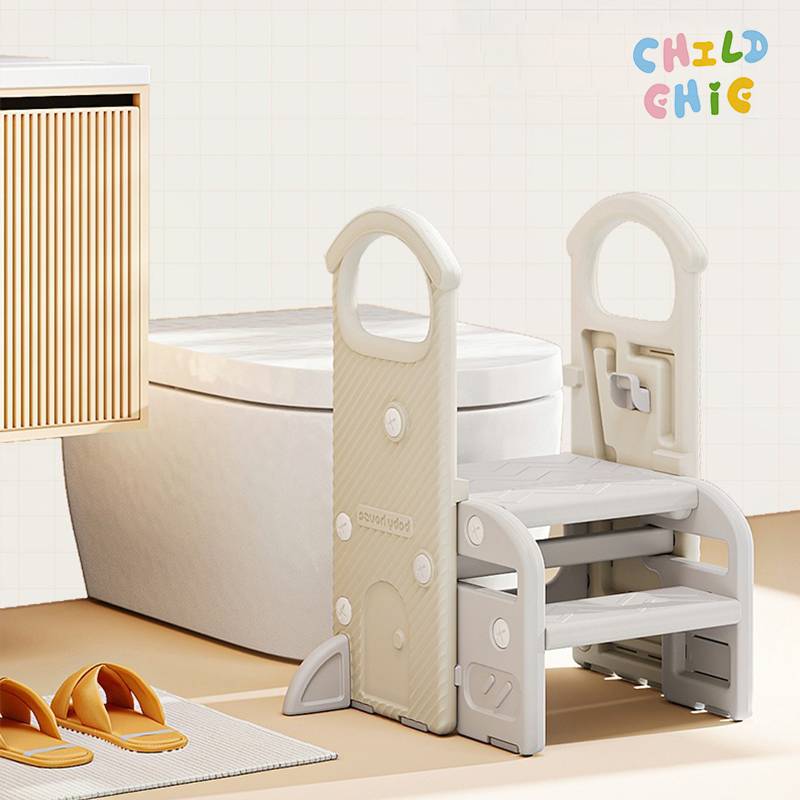 Adjustable 3 Step Stool Plastic Home Use Ottoman Kids Standing Tower for Kitchen Counter, Bathroom Sink, Toilet Potty Training