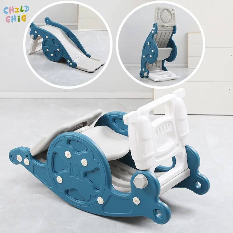 3-in-1 Convertible Rocking Horse, Slide and Basketball Hoop Set