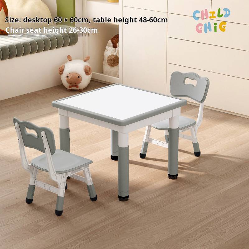 Height Adjustable Children Study Table Chair Set Ergonomic Toddler Activity Desk for Home School Playroom Furniture