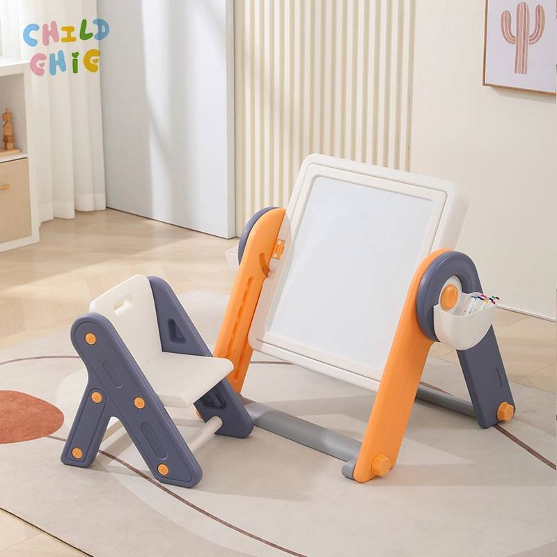 4 in 1 Kids Building Block Table and Chair Set with Drawing Board Storage Activity Play Desk for Toddlers