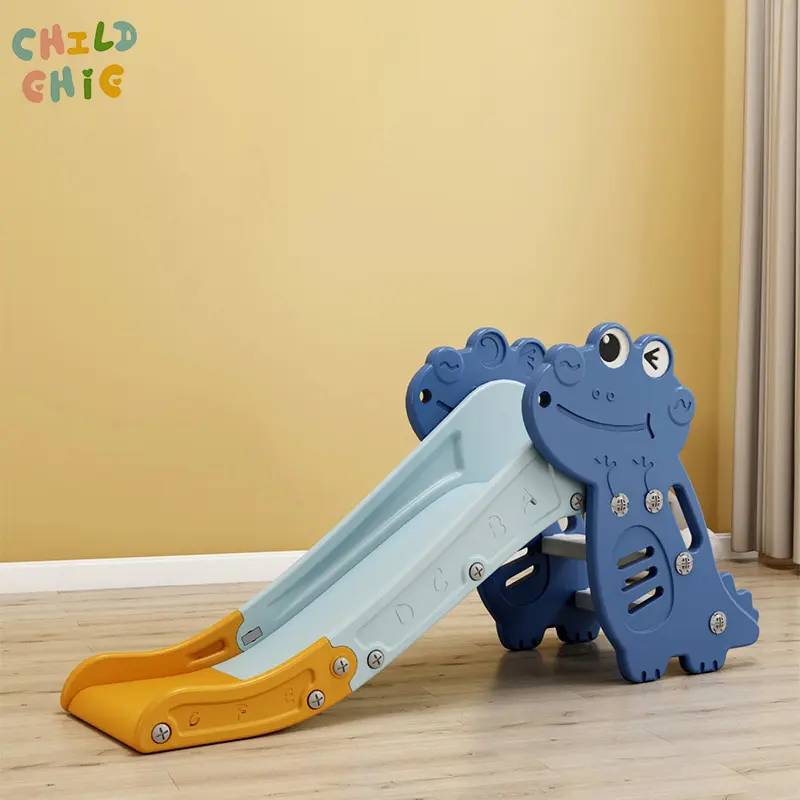 Foldable Cartoon Dinosaur Kids Slide Indoor Portable Toddler Mini Play Slide for Home