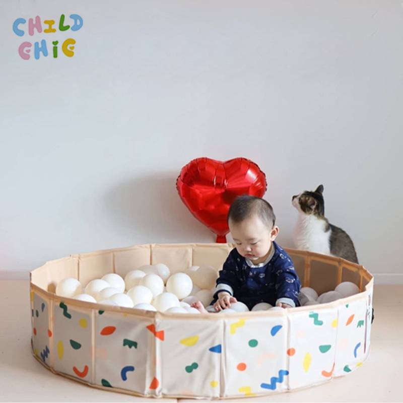 Multi-Use Foldable Kids Ball Pit Pool, Indoor Ball Playpen and Outdoor Kiddie Swimming Pool, Safe & Durable for Toddlers Playtime