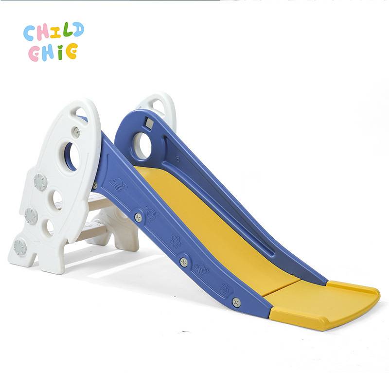 Rocket Ship Design Toddler Indoor Plastic Slide for Home Kids Playground Safe Activity Toy Set