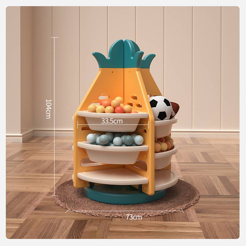 Safety HDPE Modular Kids Toy Storage Cabinet Bookshelf Combined Plastic Children Organizer Rack Rotating Box