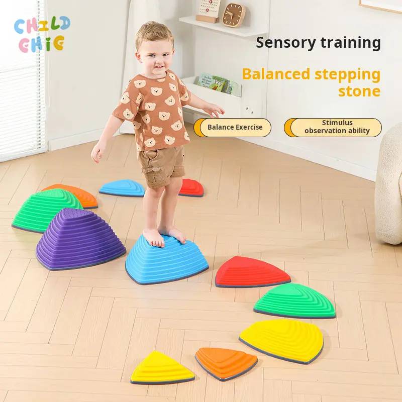 Non-slip Children Balance Stepping Stones Set for Toddler Coordination Training Indoor Outdoor Play Obstacle Course ASTM