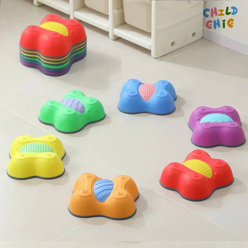 Non-slip Colorful Children Balance Stepping Stones Set Sensory Training Equipment for Kids Coordination Training