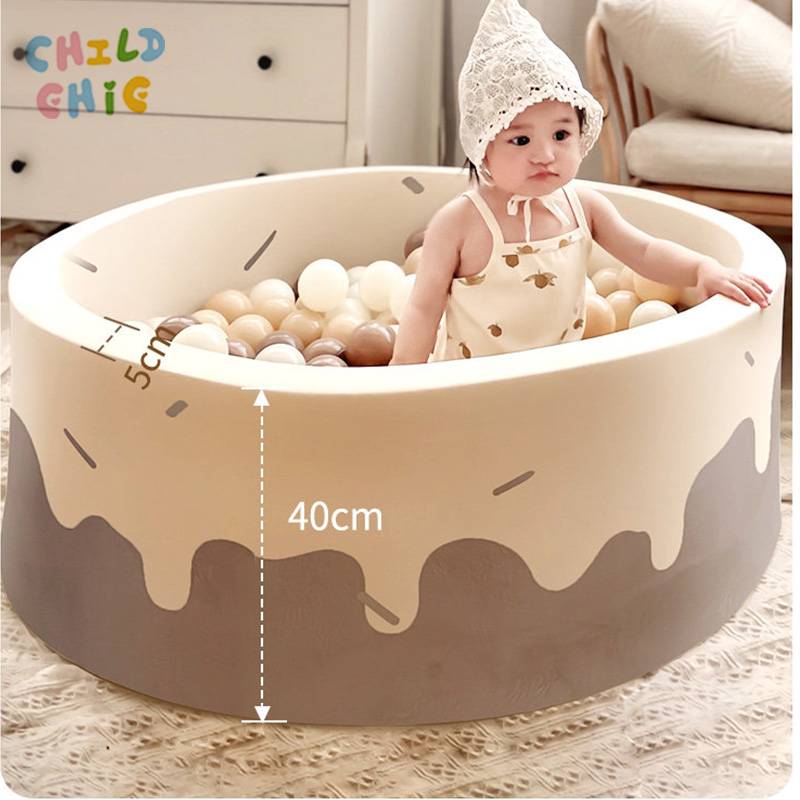 Thick Soft Sponge Round Baby Ball Pit, Anti-collision Indoor Kids Play Ocean Ball Pool for Playroom