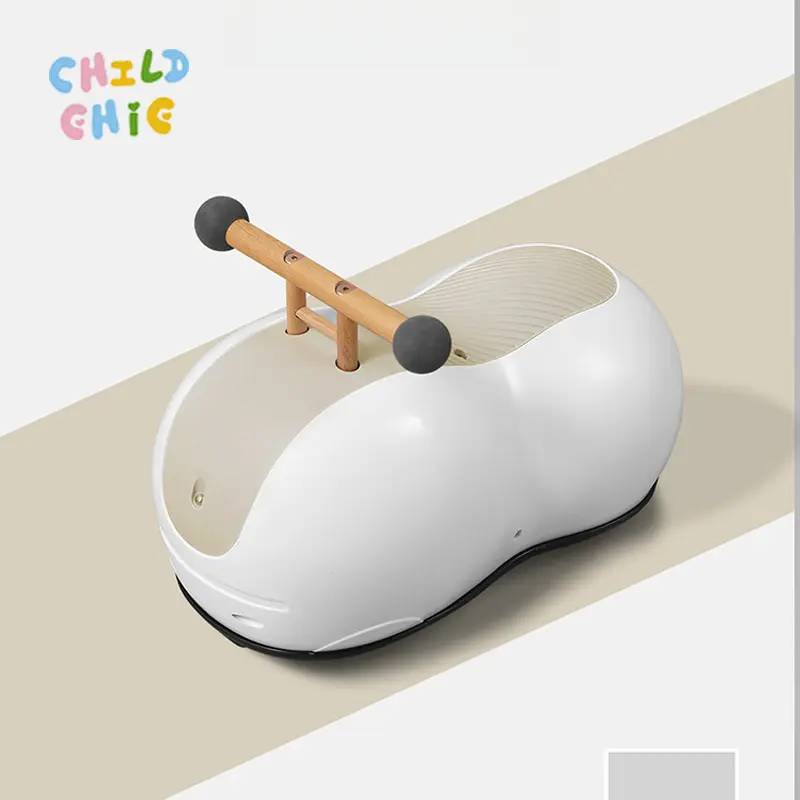 Cute Peanut Shape Kids Swing Car, Silent Universal Wheel Baby Twist Ride On Toy Car with Handle for Toddler 10-36 Months