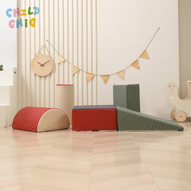 Soft Foam Kids Climbing Blocks Set, Indoor Montessori Sensory Play Equipment Toddler Soft Play Shapes for Playroom
